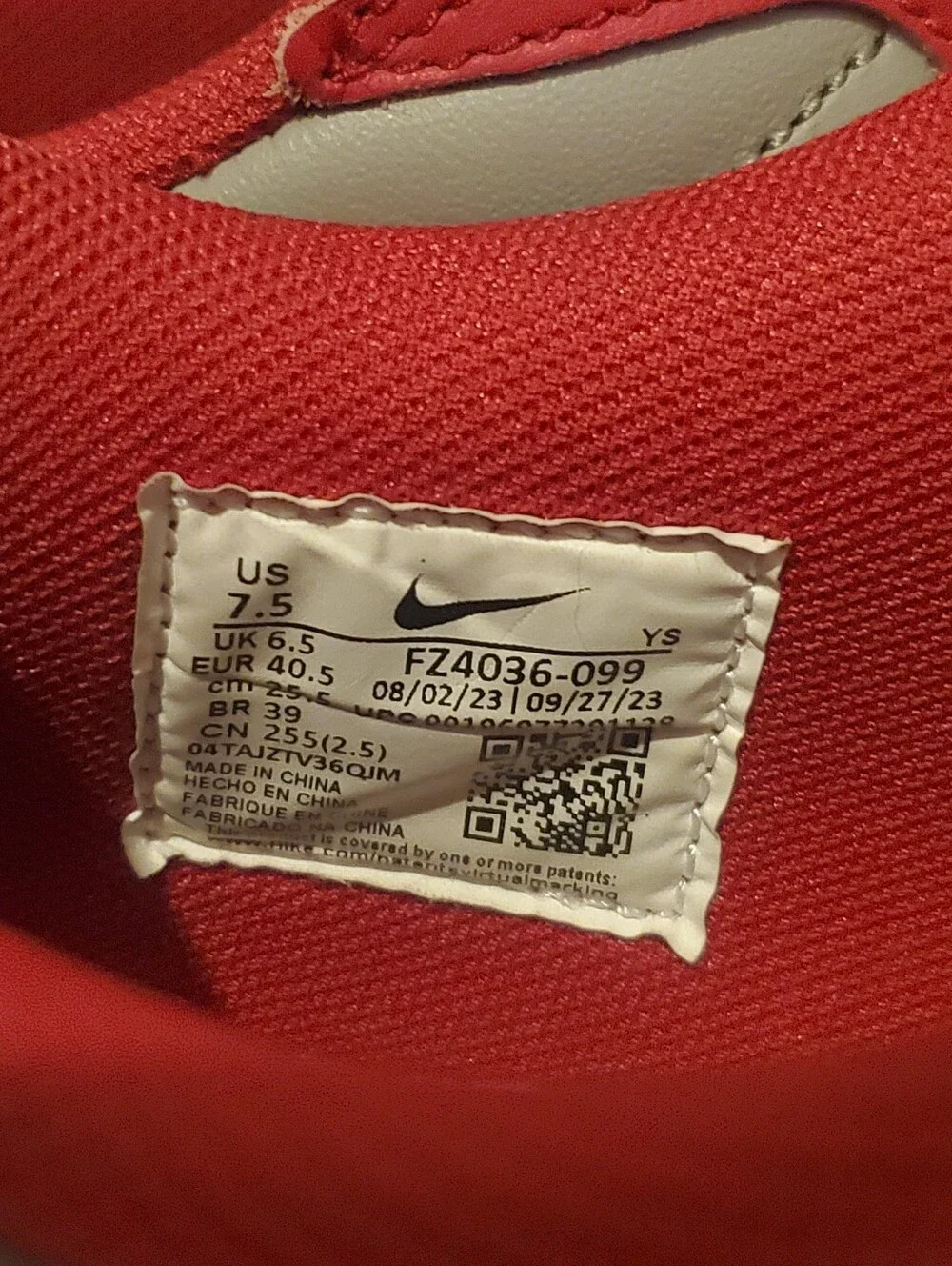 Men's 7.5 Red And Grey NIKE Sneakers